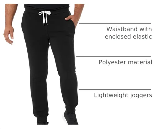 Vista 6 de Southpole, 1570 - Pantalones deportivos básicos tipo jogger de forro polar para hombre Negro