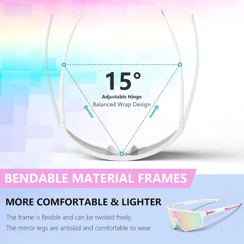Vista 3 de IKTOD Paquete de 3 lentes de sol polarizados para correr para mujeres y hombres, protección UV, para ciclismo, béisbol, pesca
