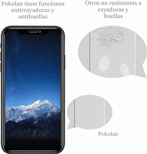 Vista 4 de Pokolan Paquete de 3 protectores de pantalla de privacidad para iPhone 11 Pro, iPhone X, iPhone XS (5.8 pulgadas), vidrio templado antiespía Negro