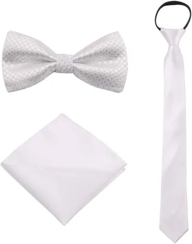 Vista 16 de Corbata cuadrada de bolsillo para niños - Juego de 3 piezas para niños con corbata de boda Praty