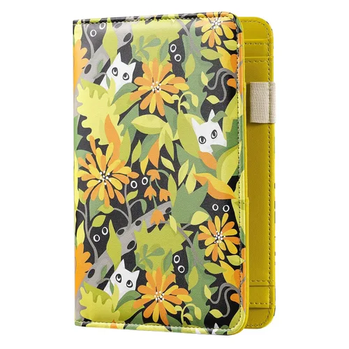 Vista 10 de Libro de mesero, libro de mezclilla para Watiress con cara sonriente esponjosa, bordado de felpa con diseño de flor de dólar