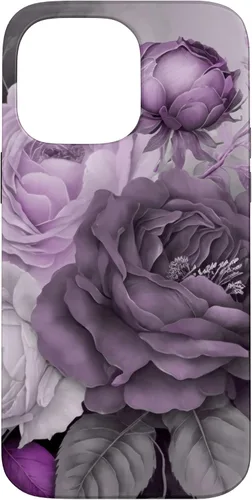 Vista 21 de Purple Watercolor Rose Flower Bouquet on Gray Case for iPhone 17
