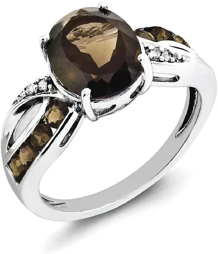 Vista 10 de IceCarats 925 Sterling Silver Diamond Gemstone Ring
