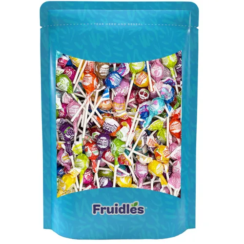 Vista 3 de Fruidles MiniPops - Chupones de caramelo duro de 1 libra, aproximadamente 70 unidades, 16 sabores surtidos, envueltos individualmente
