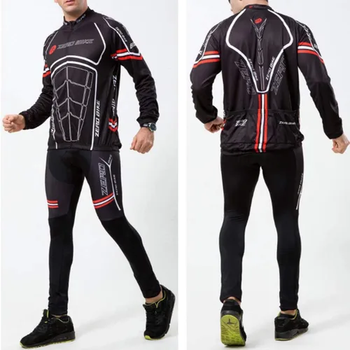 Vista 8 de Mens Soft Long Sleeve Breathable Bicycle Cycling Jersey Polyester Clothing Outdoor Sports Fall Autumn