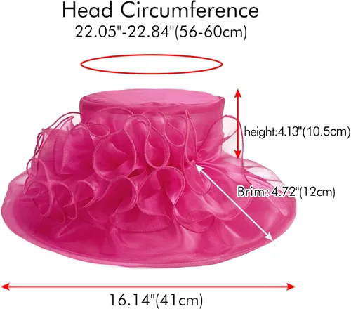 Vista 5 de YIDINGCO Derby Hats for Women 2023 with Headband Hairpin, Kentucky Organza Fascinator Church Hats Tea Party Hats for Women