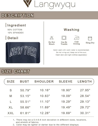 Vista 6 de Langwyqu - Suéter holgado de tamaño extragrande para mujer, diseño de cuello redondo y manga larga