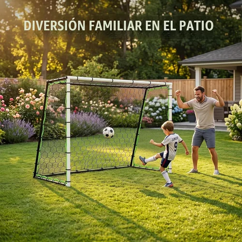 Vista 8 de Garvee Portería de fútbol, red de rebote de fútbol de 7 x 5 pies