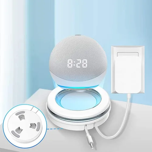 Vista 3 de Dot 5th Echo Holder Stand for Table, Simple Structure Speaker Base Stand Firmly Fixed for Dot 4th and 5th White Devices White