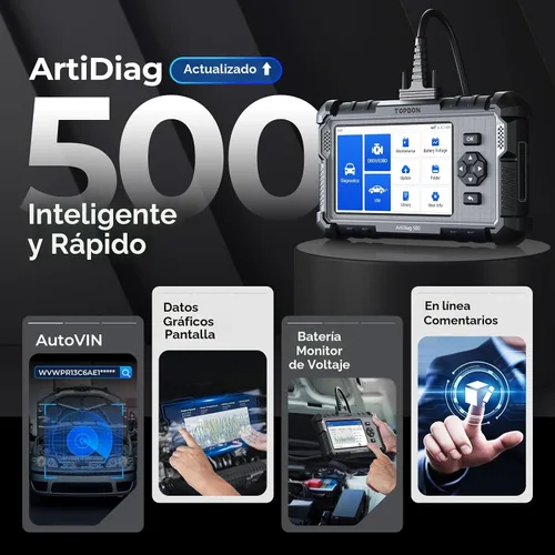 Vista 6 de TOPDON AD500 Escáner OBD2 Lector de Código de Coche Herramienta de Escaneo, Herramienta de Diagnóstico de Transmisión ABS SRS del Motor, Escáner