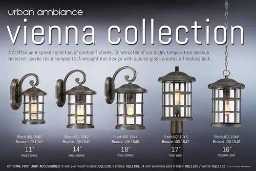 Vista 5 de Urban Ambiance UQL1049 - Lámpara colgante de lujo para exteriores, tamaño mediano: 15.5 pulgadas de alto x 10 pulgadas de ancho, con elementos