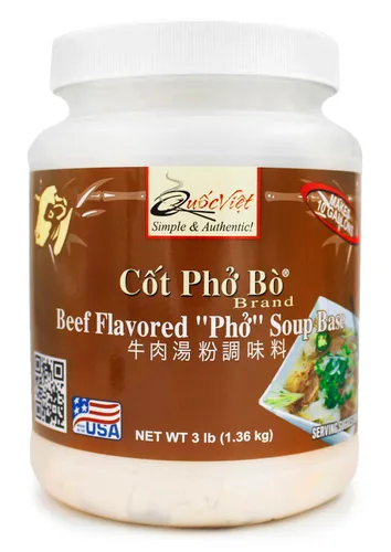 Vista 5 de Quoc Viet Foods Base de sopa "Pho" con sabor a carne de vacuno de 10 onzas marca Pho Bo