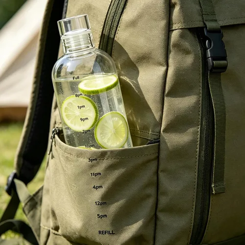 Vista 7 de Botella de agua con marcador de tiempo, botella deportiva