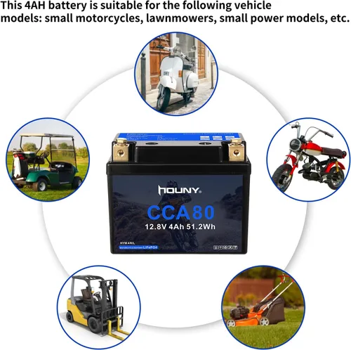 Vista 7 de YTX4L-BS Batería de Litio para Motocicleta 12V 4Ah 80CCA LiFePO4 Batería AGM para Scooter Compatible con Polaris Scrambler, Sportsman 90, Honda