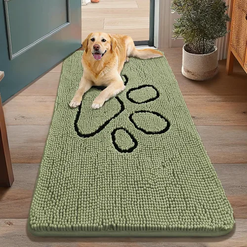 Vista 16 de Smiry Tapete para puerta de perro para patas fangosas, absorbente y Gris y negro