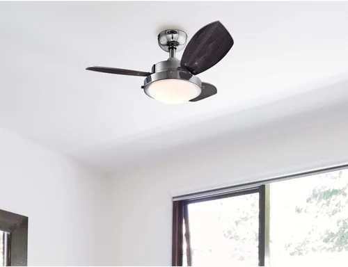 Vista 4 de Westinghouse 7224100 Wengue - Ventilador de techo para interiores con luz, 30 pulgadas, cromado