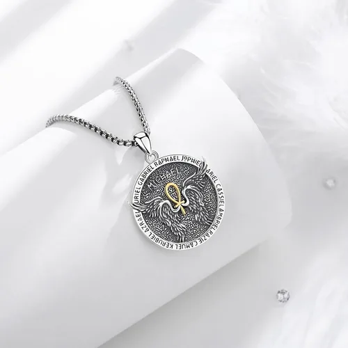 Vista 28 de Vito Collar de plata de ley 925 para mujeres y hombres, San Benito, crucifijo, Caravaca, San Cristóbal, San Judas, medalla patronal, amuleto
