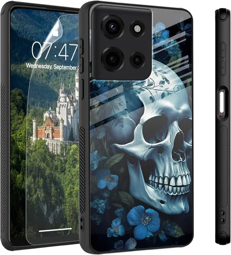 Vista 62 de Funda para Motorola Moto Edge 2022, cubierta trasera de vidrio templado con protector de pantalla, funda protectora a prueba de golpes para Motorola