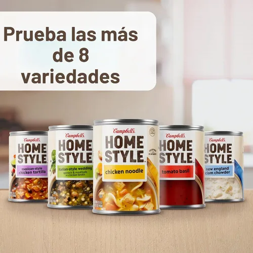 Vista 8 de Campbell's Homestyle Sopa de fideos con pollo, lata de 16.1 onzas