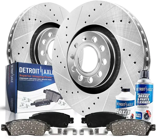 Vista 30 de Detroit Axle - Kit de freno delantero para Ford 2000-2005 Excursion 1999-2004 F-250 F-350 Super Duty Pinza de freno de disco con soporte Pastillas