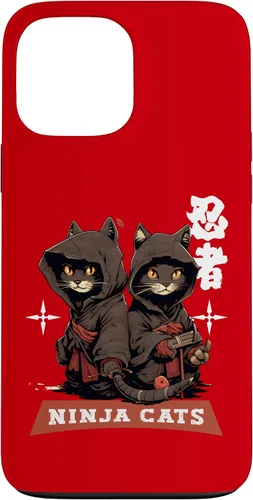Vista 23 de iPhone 16 Kawaii Japanese Writing Samurai Ninja Cats Samurai Case
