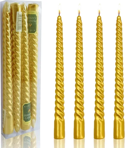 Vista 19 de SM101 - Vela cónica roja, velas en espiral de 10 pulgadas, velas largas cónicas sin goteo para cena, mesa de comedor, boda, fiesta, fiesta, Rojo
