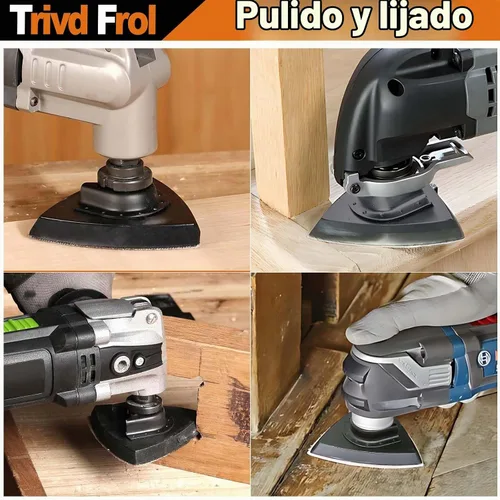 Vista 7 de Trivd Frol - Hojas de sierra oscilantes (121 unidades), cuchillas multiherramienta con papel de lija
