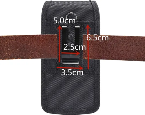 Vista 8 de Funda vertical de nailon para teléfono celular con clip para cinturón de metal, funda para iPhone 16 Pro Max 15 14 Pro Max Samsung Galaxy S25 Ultra