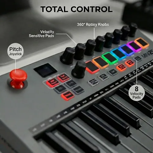 Vista 3 de RockJam Teclado MIDI Bluetooth de 25 teclas