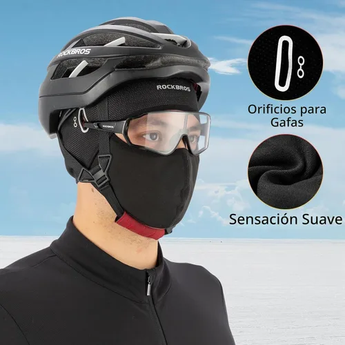 Vista 3 de ROCKBROS Helmet Liner, Thermal Fleece Skull Cap with Glasses Holes