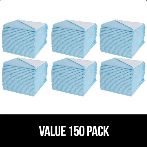 Vista 7 de Almohadillas desechables para cachorros Gorilla Guard, 150 unidades de 28x34 pulgadas, almohadillas de 5 capas para orina de perros, almohadilla