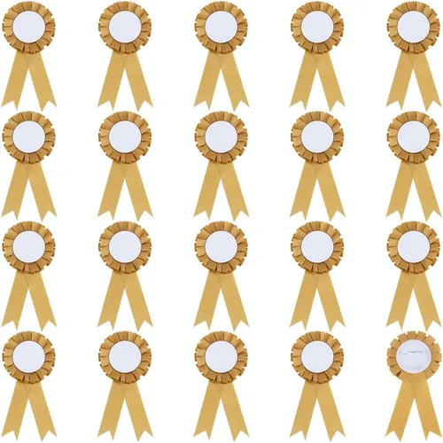 Vista 12 de CRASPIRE 20 cintas de premio en blanco para primer lugar, color azul, 6.1 x 2.9 pulgadas, redondas, planas, ganadoras, victorias, reconocimiento