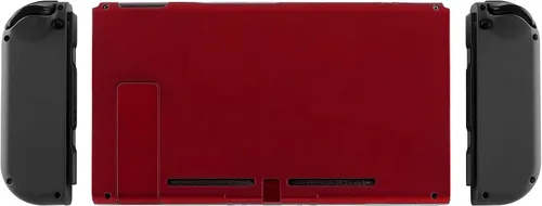 Vista 8 de EXtremeRate - Carcasa de repuesto para consola Nintendo Switch con función atril, carcasa JoyCon no incluida, Rojo escarlata