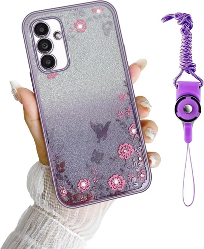 Vista 29 de Funda para Samsung Galaxy S8, Samsung S8 para mujer, cambio gradual con purpurina, cristal suave, TPU mariposa, floral, corazón, transparente, funda