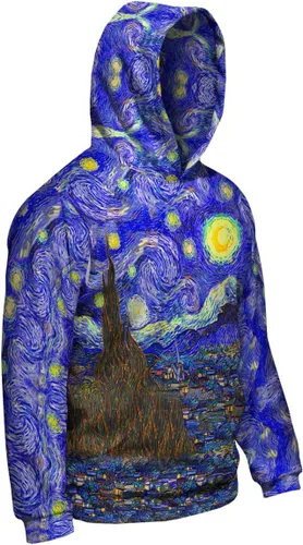 Vista 3 de Yizzam - Vincent Van Gogh - The Starry Night - Sudadera con capucha para hombre