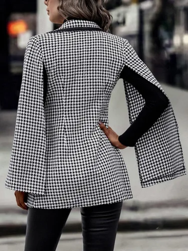 Vista 2 de WDIRARA Chaqueta de manga dividida con frente abierto, elegante, para trabajo, para mujer