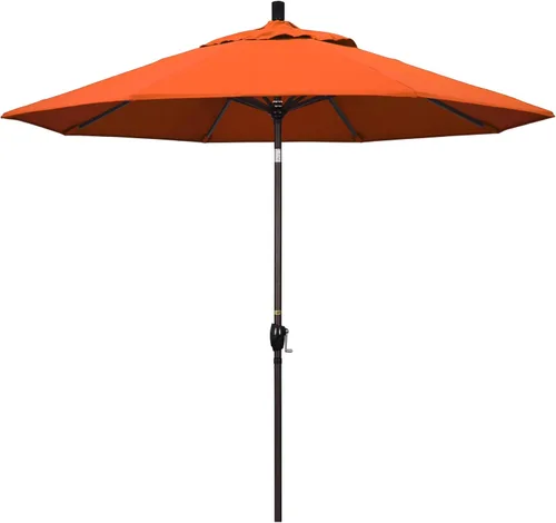 Vista 30 de California Umbrella Paraguas redondo de aluminio del mercado de 9', elevación de manivela, inclinación del botón, poste de bronce Azul (Air Blue)