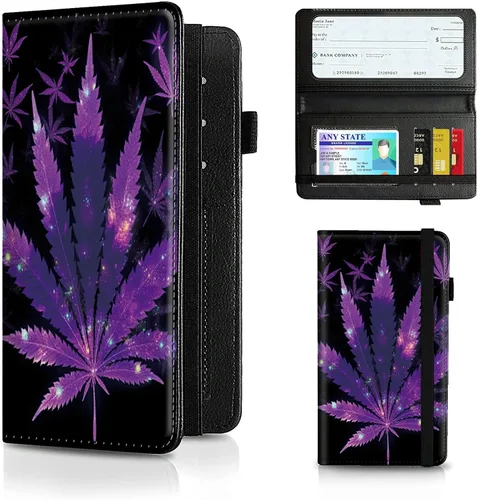 Vista 52 de Funda para chequera para hombres y mujeres, cartera de cuero RFID con ranuras para tarjetas de crédito, soporte de cheques duplicados personales