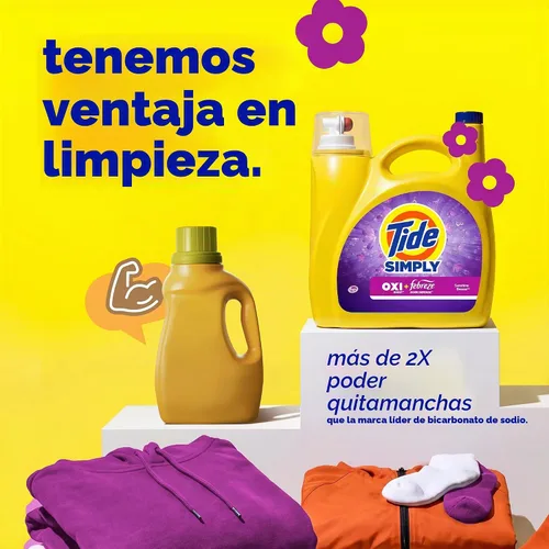 Vista 4 de Tide Simply All-In-One, detergente líquido para ropa sucia con aroma a flor de saúco, 89 cargas, 117 onzas líquidas