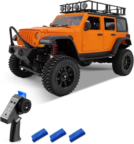 Vista 12 de GoolRC 1:12 escala 4 ruedas coche de control remoto, camión todoterreno con luces, 2.4G control remoto oruga Negro