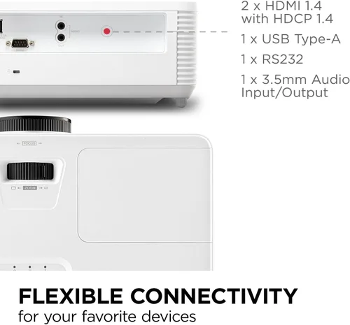 Vista 8 de ViewSonic PA503HD 4000 Lumens 1080p Full HD DLP Projector, High Brightness