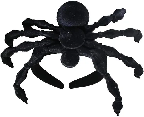 Vista 2 de Nicky Bigs Novelties Diadema de araña para mujer, accesorio de disfraz de bruja de Halloween, araña, para festival, cosplay, color negro, Negro