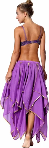 Vista 2 de Falda de gasa de lentejuelas para traje de mujer