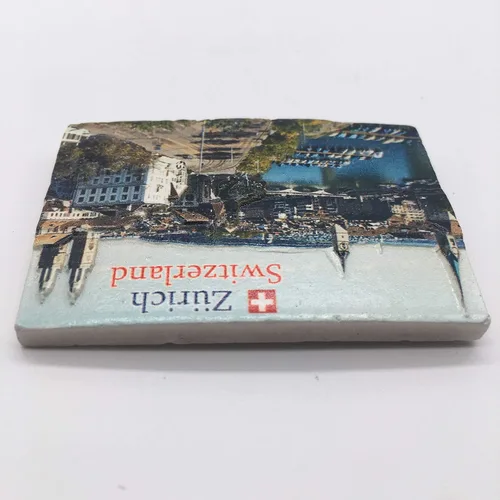Vista 5 de Imán de nevera Lago Zurich Suiza Resina 3D Artesanía Artesanía Turística Viaje Ciudad Recuerdo Colección Letra Frigorífico Pegatina