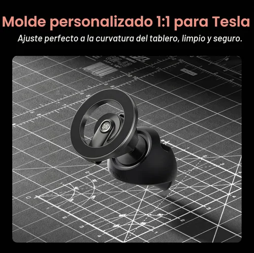 Vista 4 de YONZEE Soporte magnético para teléfono compatible con modelos Y Juniper 2025-2026 y Tesla Model 3 Highland 2024-2026, base de rótula