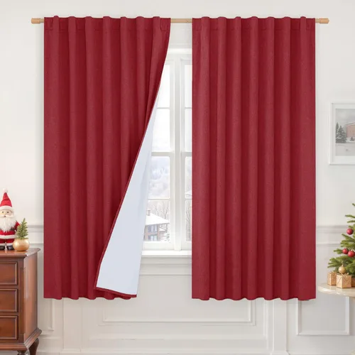 Vista 154 de LAMIT Cortinas opacas cortas de lino de 30 pulgadas para ventanas de cocina sobre el fregadero, cortinas de café texturizadas de lino marfil