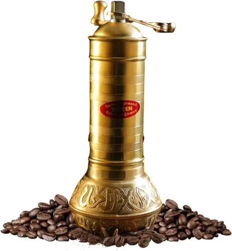 Vista 11 de Sozen - Molinillo de café manual de latón, molinillo de manivela ajustable para café turco, espresso y prensa francesa (6.4 pulgadas, latón clásico)