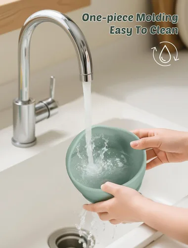 Vista 7 de Juego de tazas de silicona para niños pequeños, 2 tazas con popote y 2 tazas para bebés de 6 meses, tazas de entrenamiento a prueba de derrames a