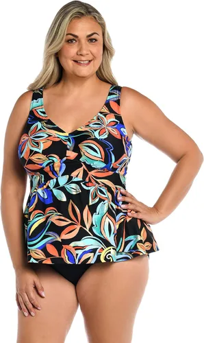 Vista 7 de Maxine of Hollywood Women's Over The Shoulder Empire Tankini Swimsuit Top Campos de diente de león