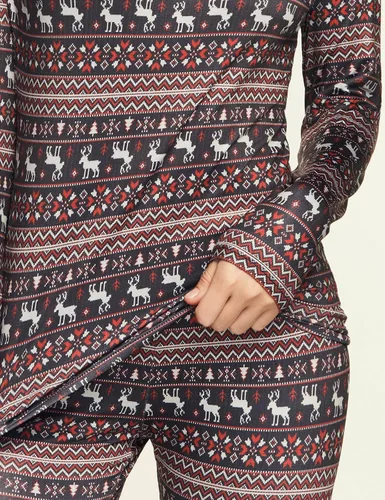 Vista 5 de TSLA Conjunto de ropa interior térmica para mujer, vellón suave, pantalones largos, primera capa cálida para invierno, parte superior e inferior